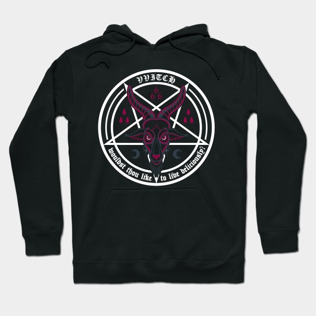 Live Deliciously - Devil Goat Head Hoodie by Nemons